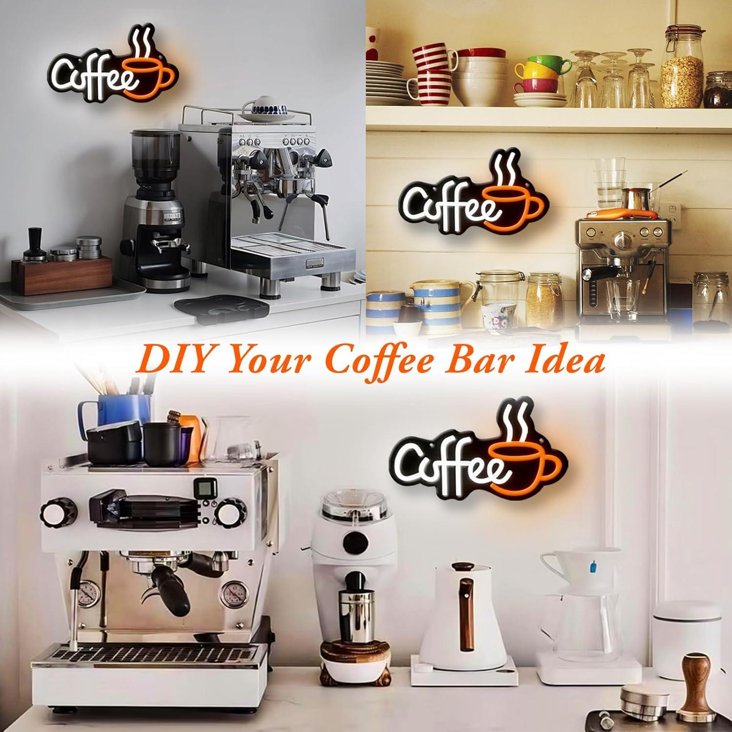 Cartel de Neón EZMYMA para Café 32.8x22.9cm USB Ajustable