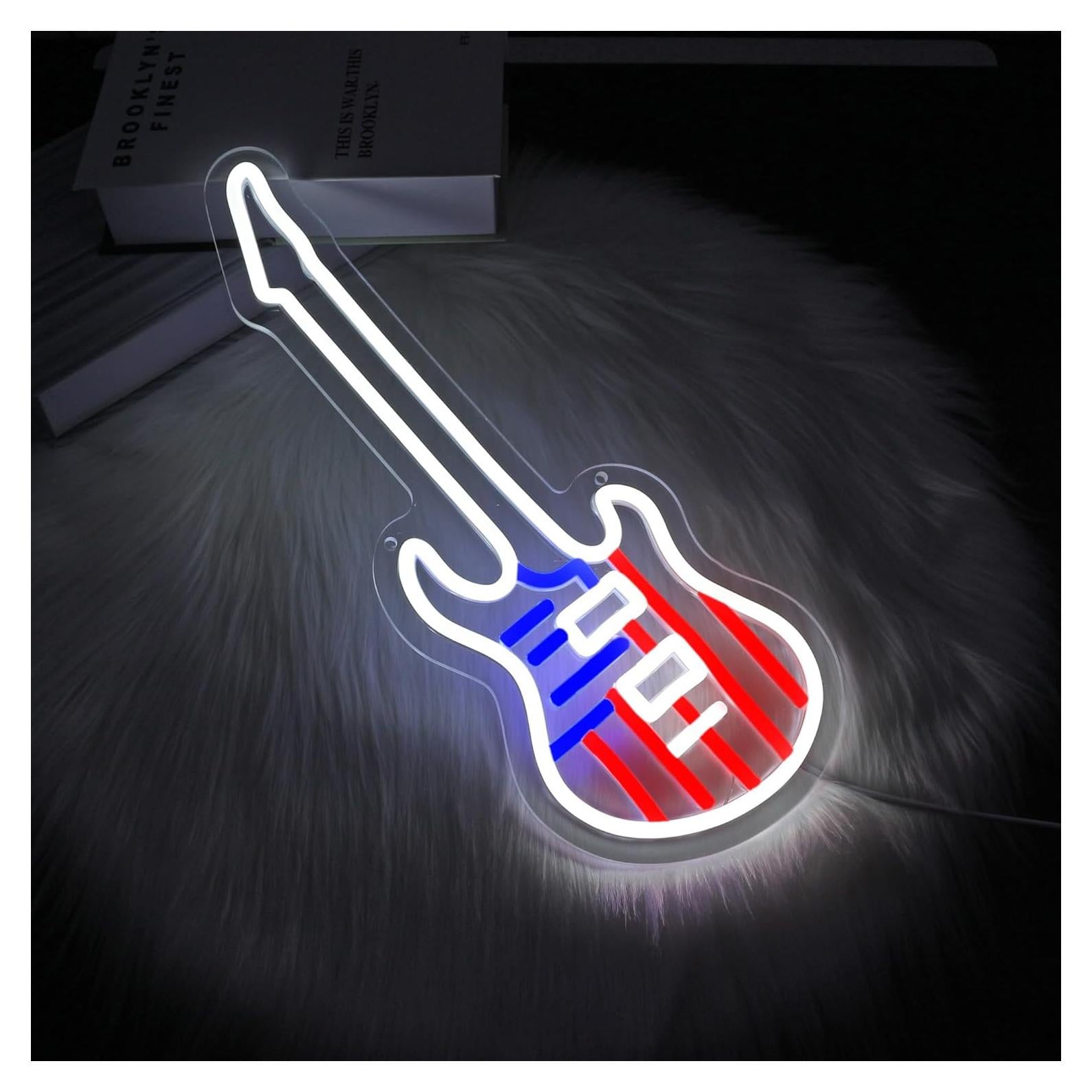 Luz de Neón Guitarra Americana Whfobfe LED USB Decorativa