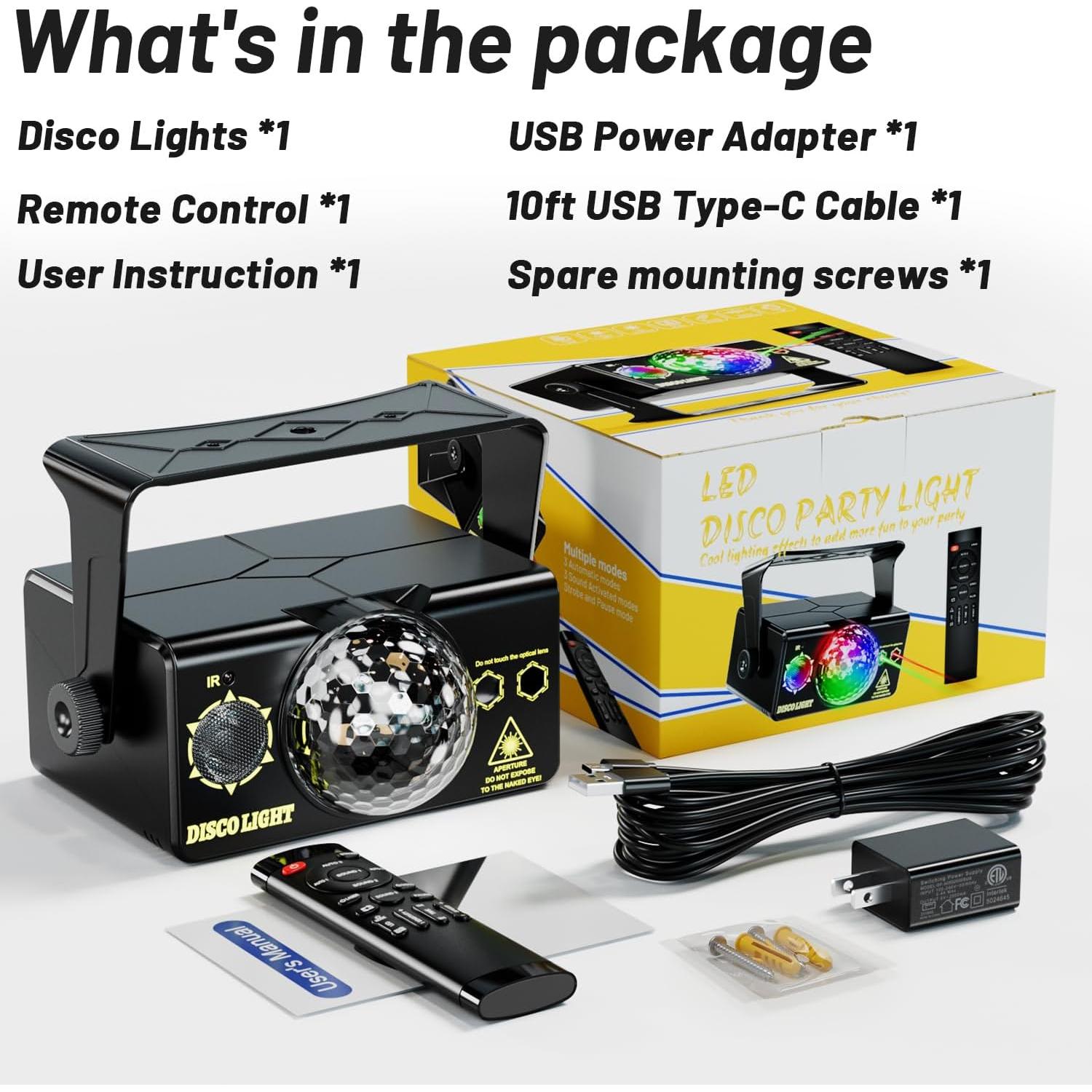 Luces de Fiesta DJ Shenzhen DQ-R60, Estroboscópicas RGB 360°