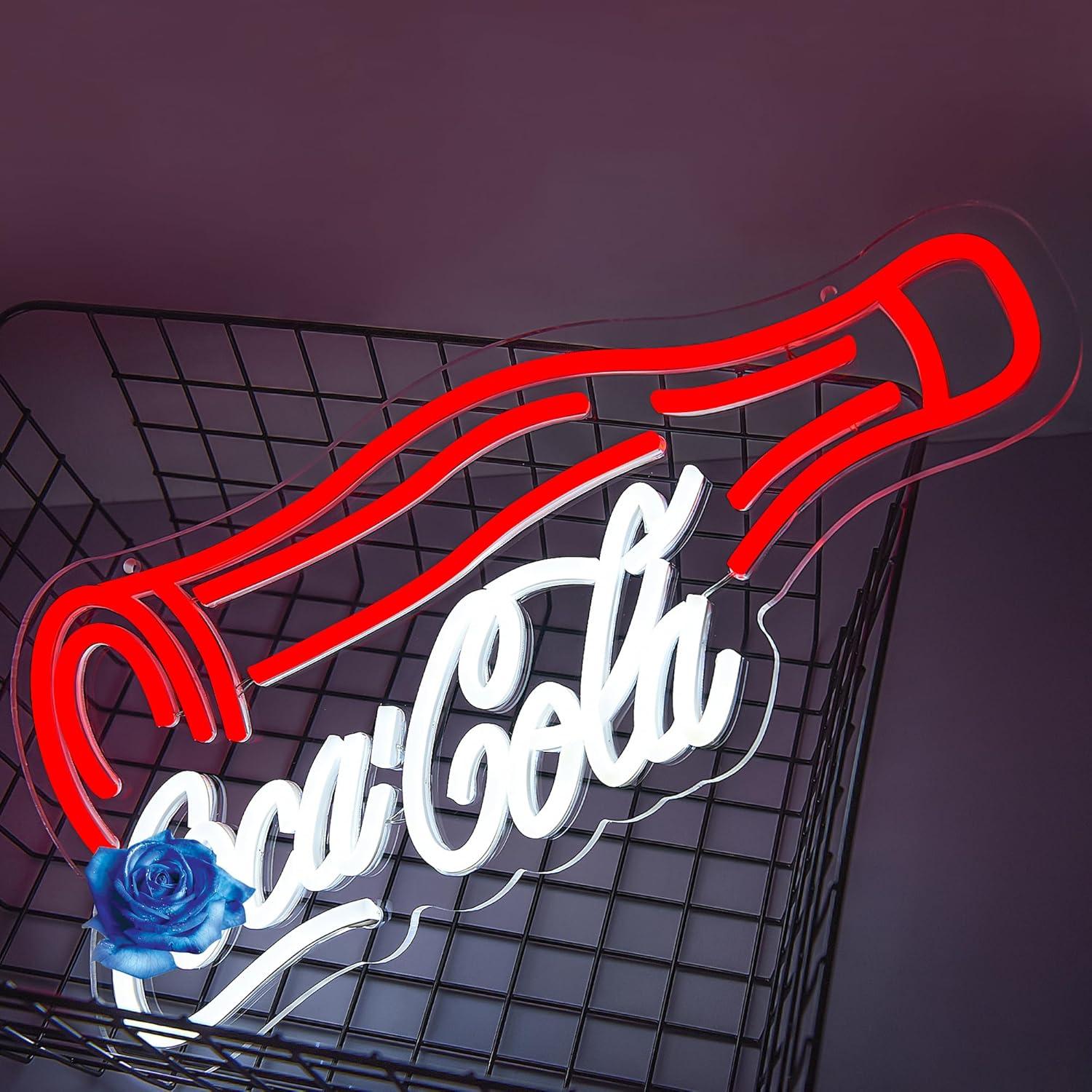 Cola Neon Sign for Wall Decor Neon lights for Bedroom Led Business Signs Suitable for Man Cave Bar Pub Store Bistro Restaurant Party Club Birthday Gift Christmas Art Size 16.1 * 11.0In(ZYLD114)