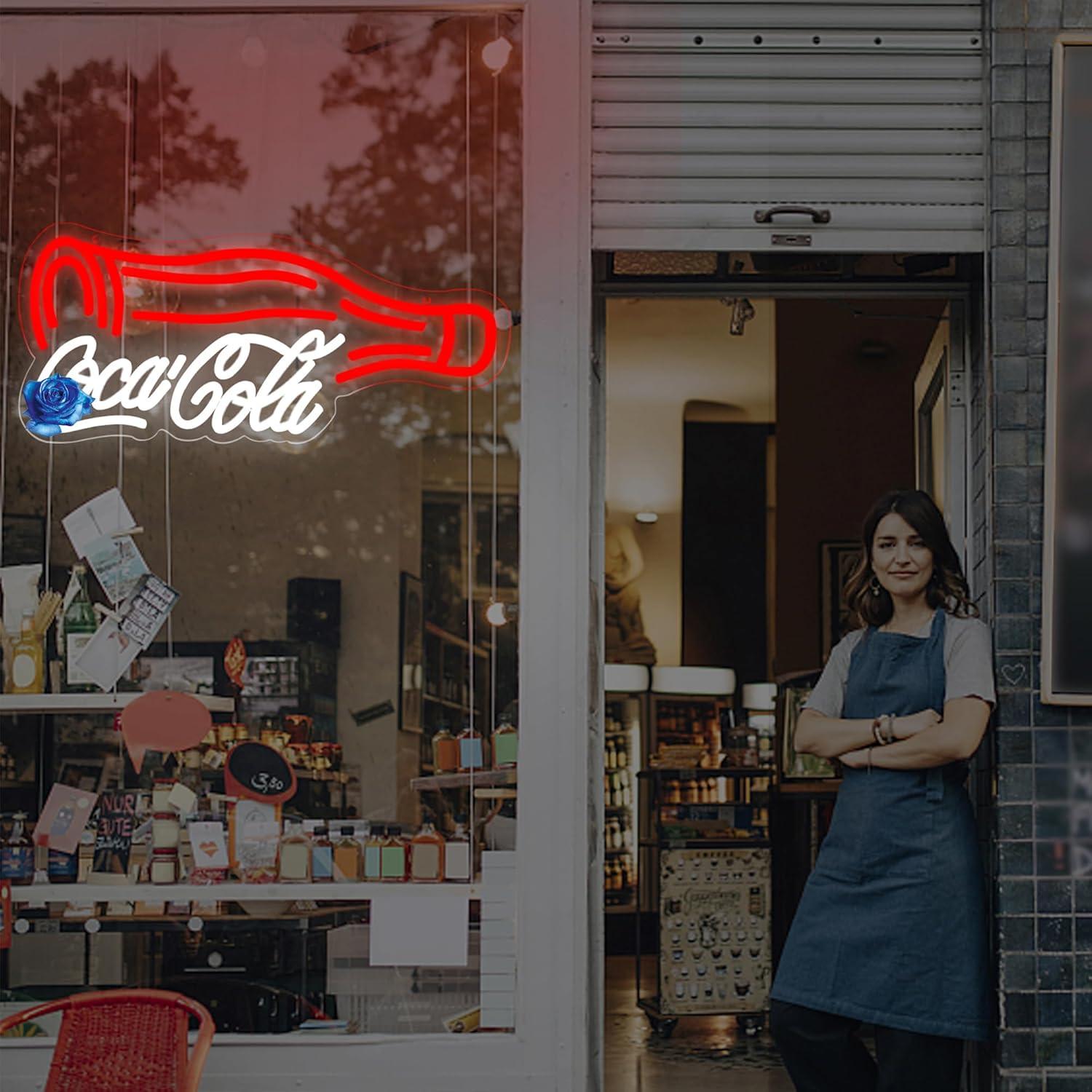 Cola Neon Sign for Wall Decor Neon lights for Bedroom Led Business Signs Suitable for Man Cave Bar Pub Store Bistro Restaurant Party Club Birthday Gift Christmas Art Size 16.1 * 11.0In(ZYLD114)