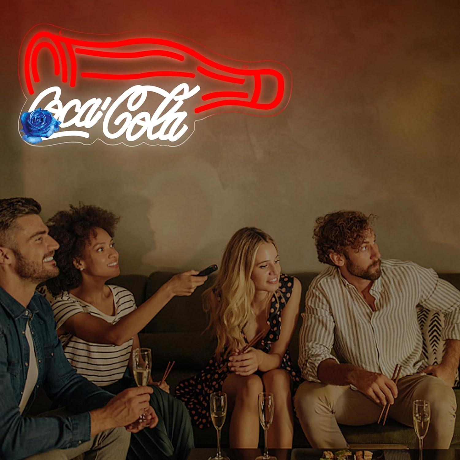 Cola Neon Sign for Wall Decor Neon lights for Bedroom Led Business Signs Suitable for Man Cave Bar Pub Store Bistro Restaurant Party Club Birthday Gift Christmas Art Size 16.1 * 11.0In(ZYLD114)
