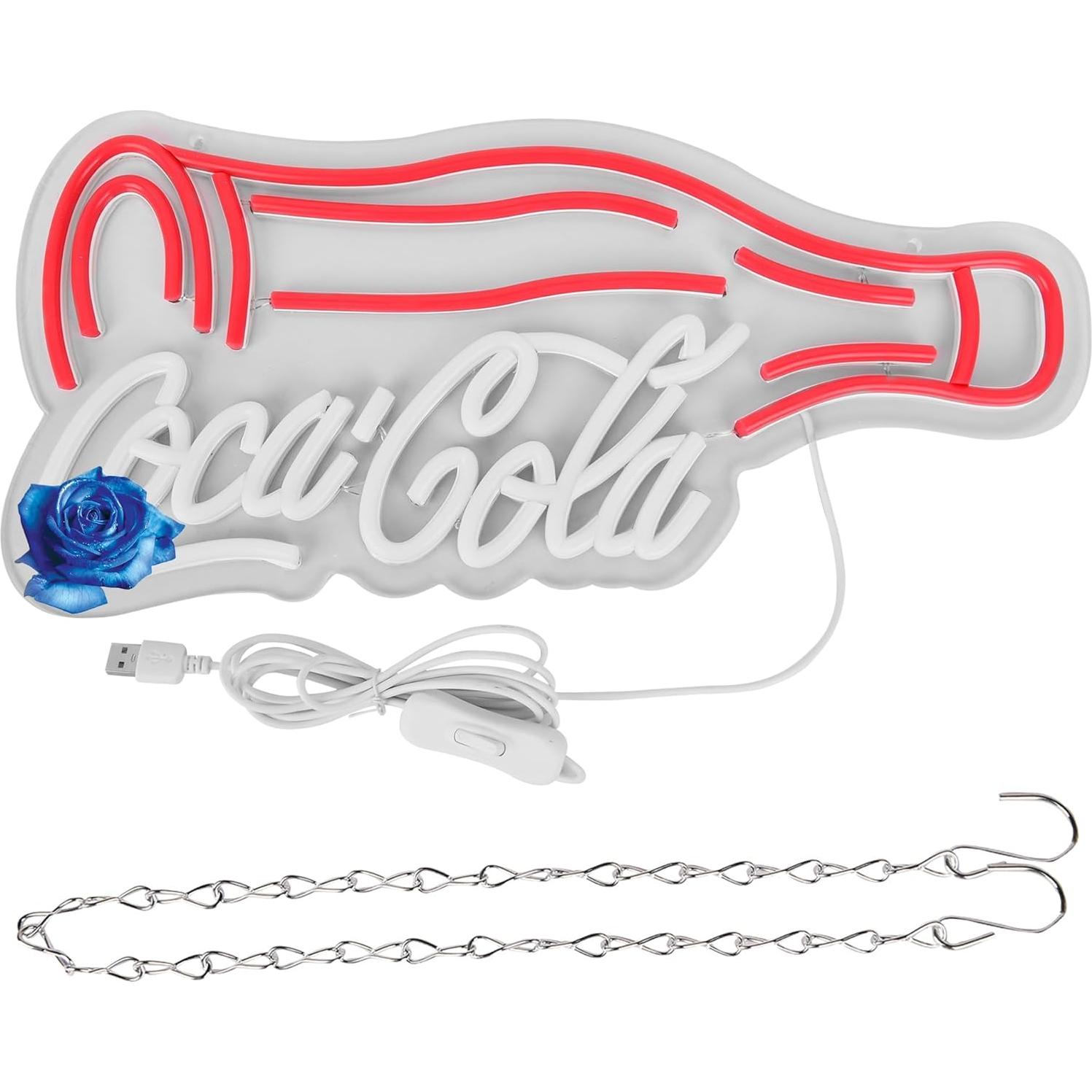 Cola Neon Sign for Wall Decor Neon lights for Bedroom Led Business Signs Suitable for Man Cave Bar Pub Store Bistro Restaurant Party Club Birthday Gift Christmas Art Size 16.1 * 11.0In(ZYLD114)