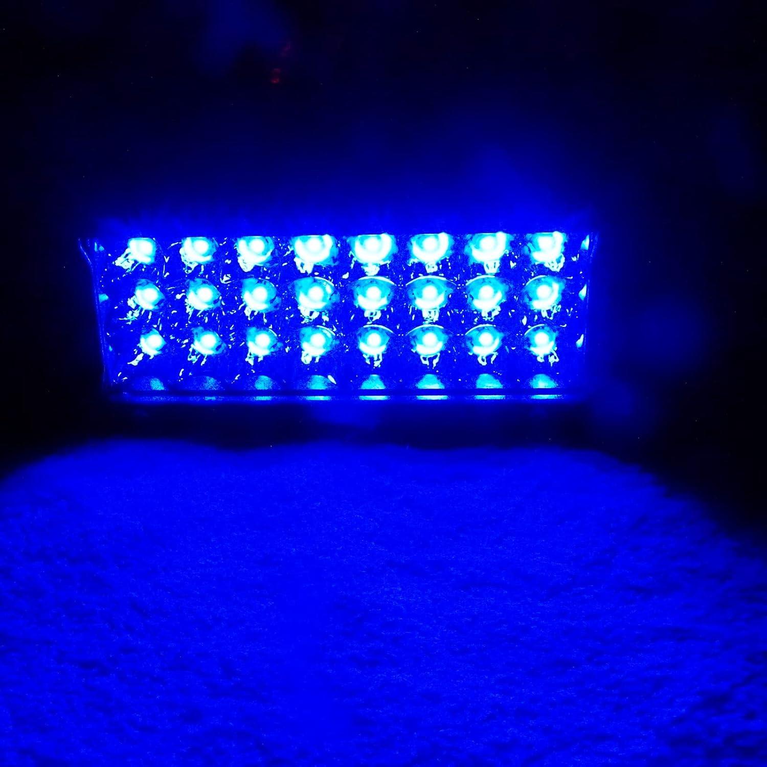 AUXMOTEC Barra de Luz LED Azul 36W 7200Lm 12V 24V Off-Road