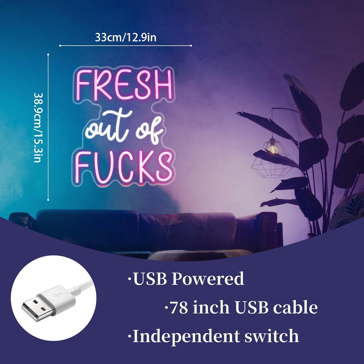 Luz de Neón Rosa LED Whfobfe Decoración de Pared USB 43.4x33.8cm