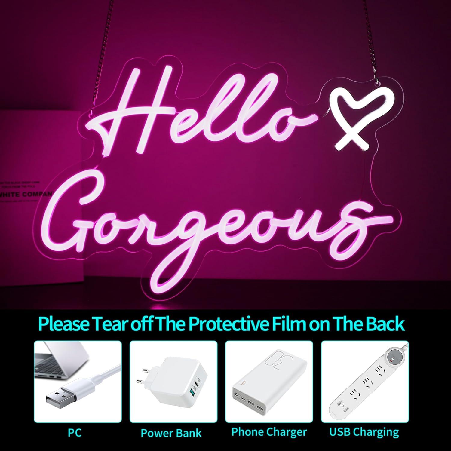 Señal de Neón Rosa HSJNJKFU LED para Decoración de Pared