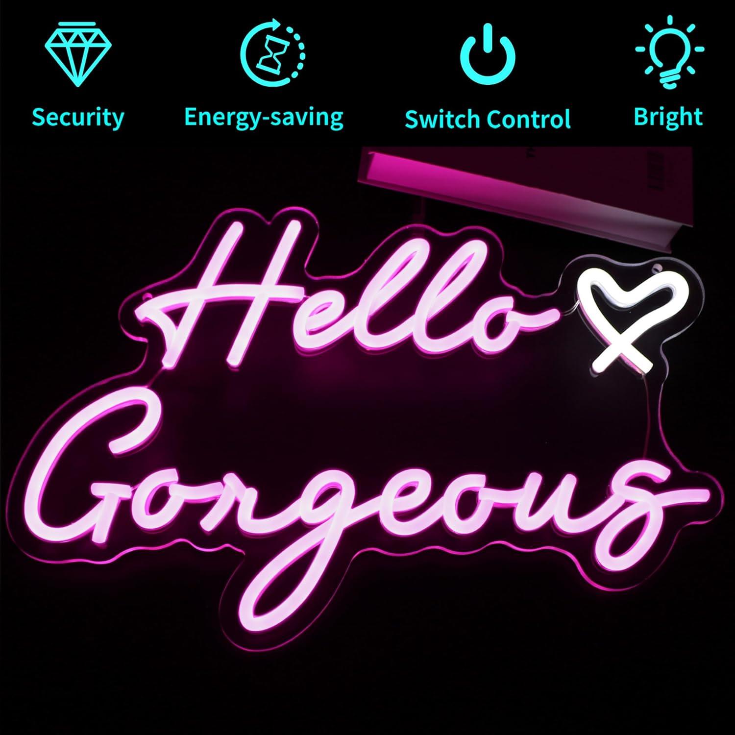 Señal de Neón Rosa HSJNJKFU LED para Decoración de Pared