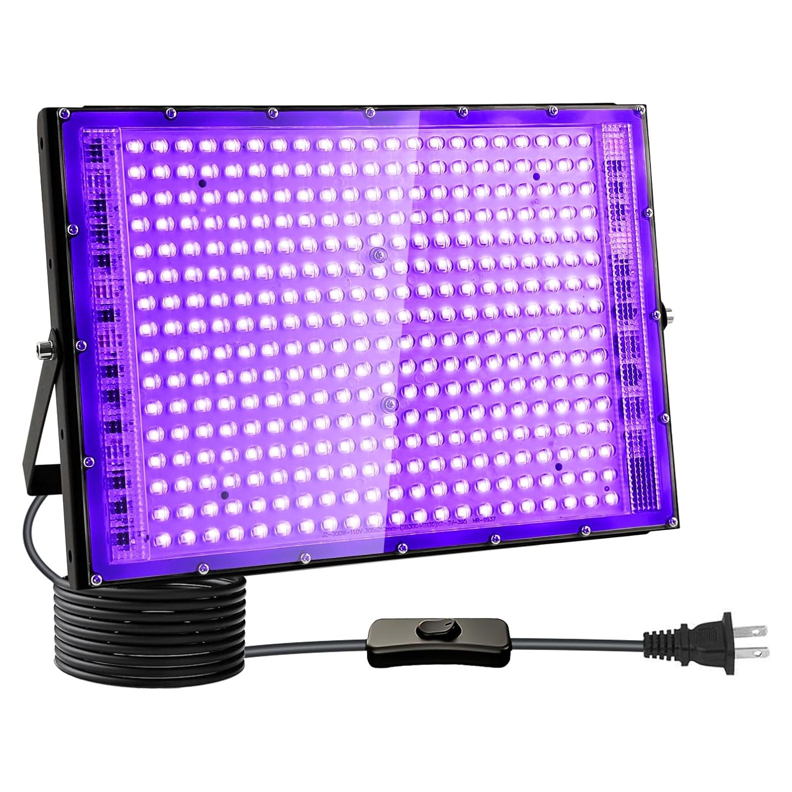 Luz Negra LED UV 300W Indmird con Soporte Ajustable 1.5m