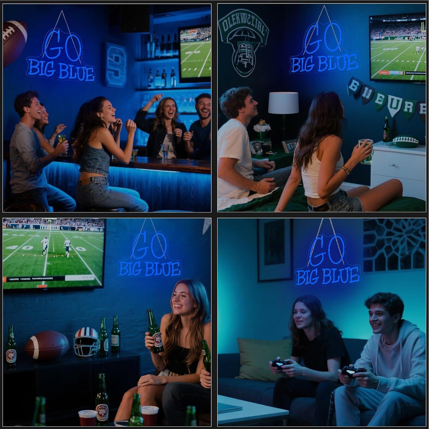 Señal Neón WLHOPE Ve Grande Azul Dimmable 40 x 30 cm USB