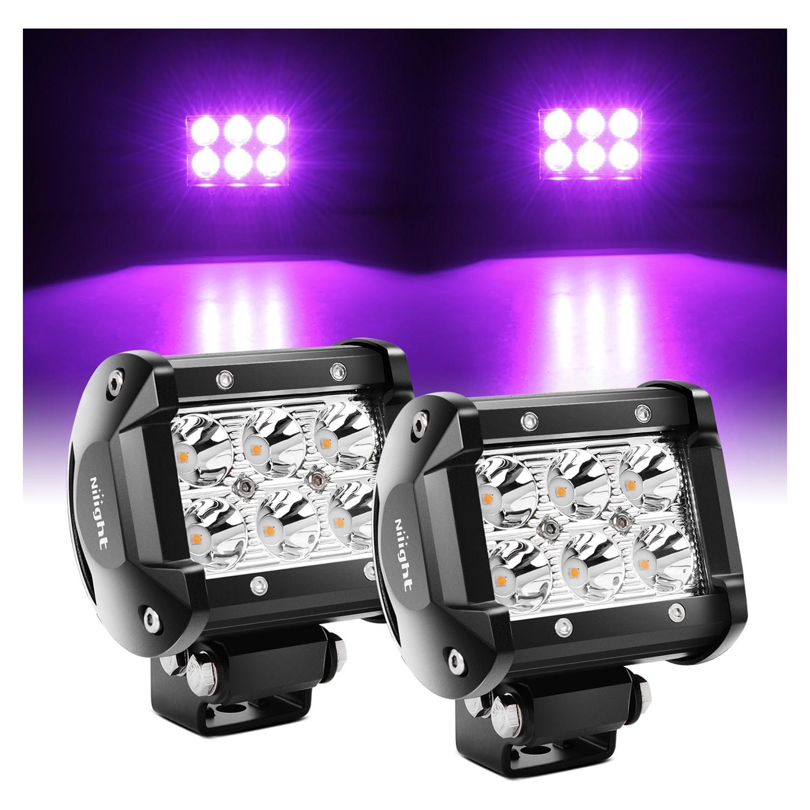 Nilight Luz LED 18W Púrpura 2PCS para Off-Road 12V 24V
