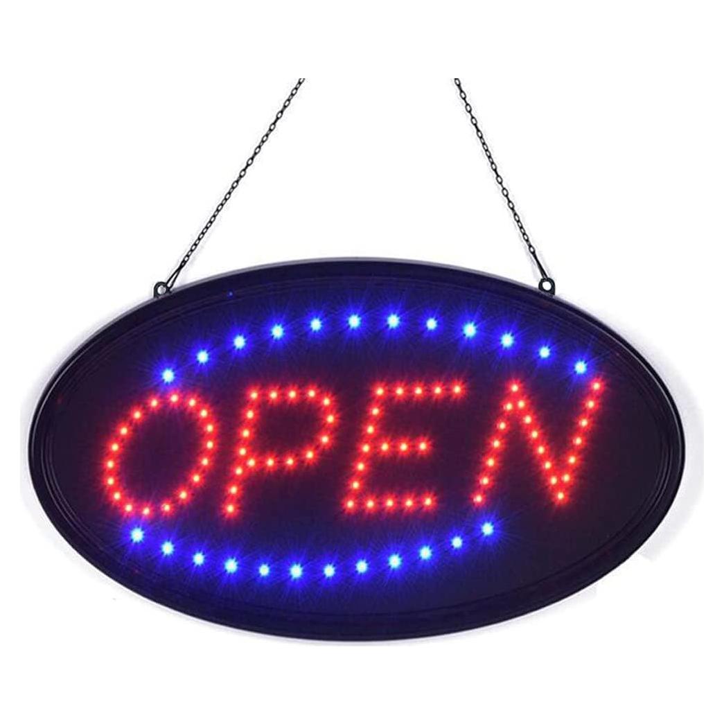 Cartel LED Abierto KEBE 48.3x25.4cm Luz Intermitente