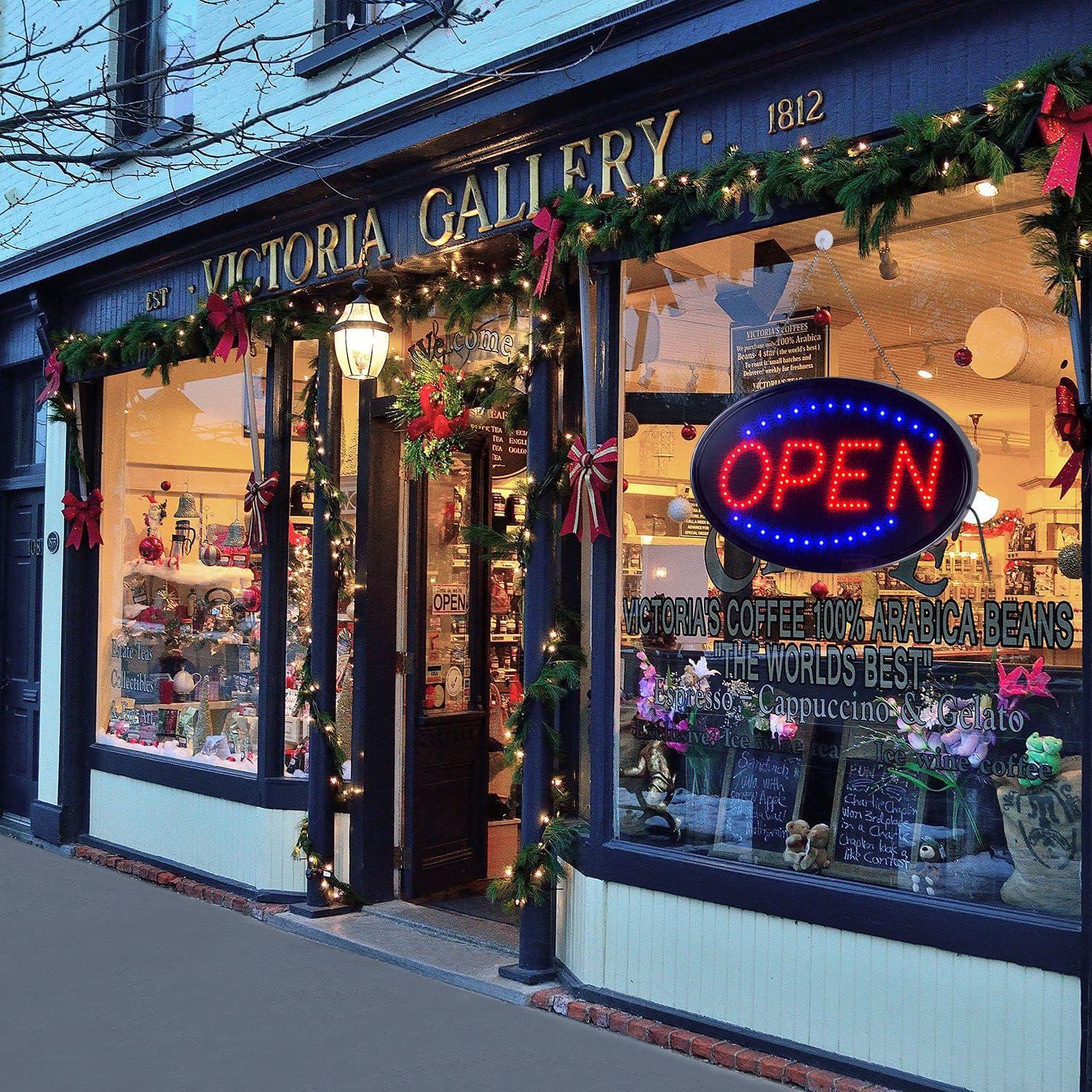 Cartel LED Abierto KEBE 48.3x25.4cm Luz Intermitente