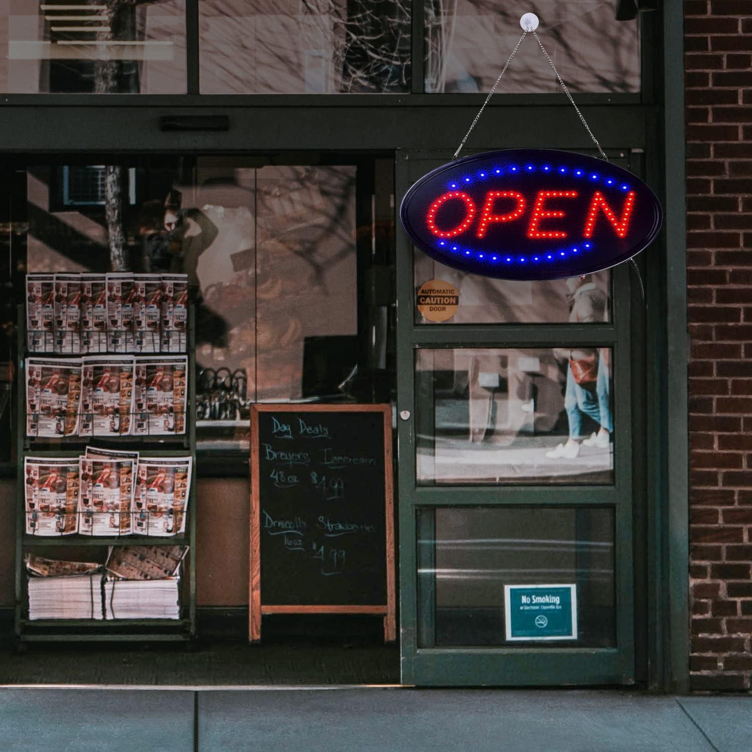 Cartel LED Abierto KEBE 48.3x25.4cm Luz Intermitente