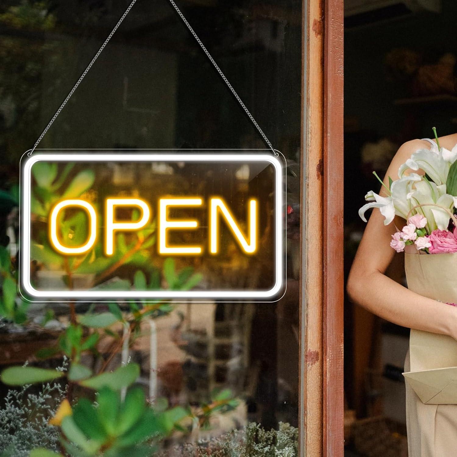 Cartel LED Abierto FLETERGIB 40.64x22.86cm Regulable USB