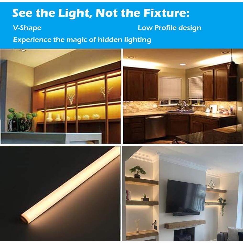 Barras de Luz LED Cefrank 30cm V-Forma 16W 1600L Blanco Cálido