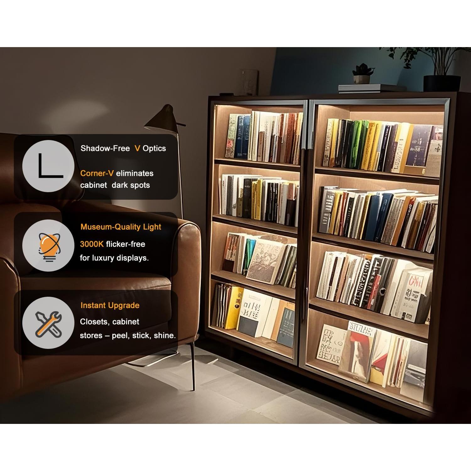 Barras de Luz LED Cefrank 30cm V-Forma 16W 1600L Blanco Cálido