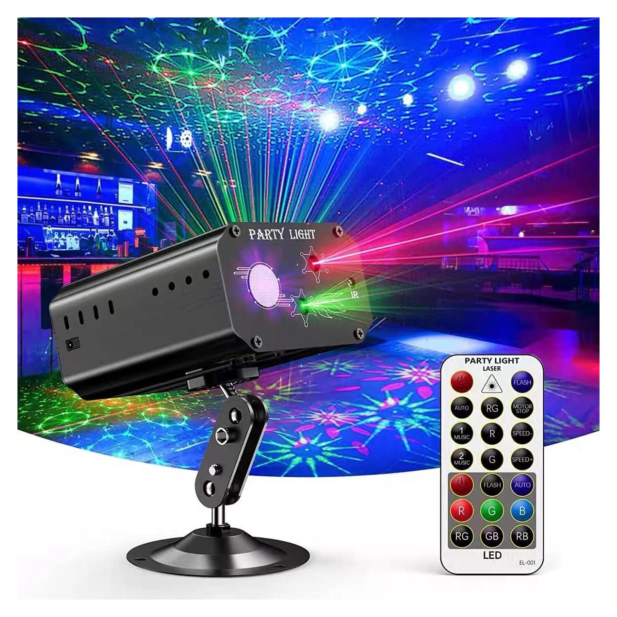 Luces de Fiesta DJ SPOOBOOLA EMS-08L con Control Remoto