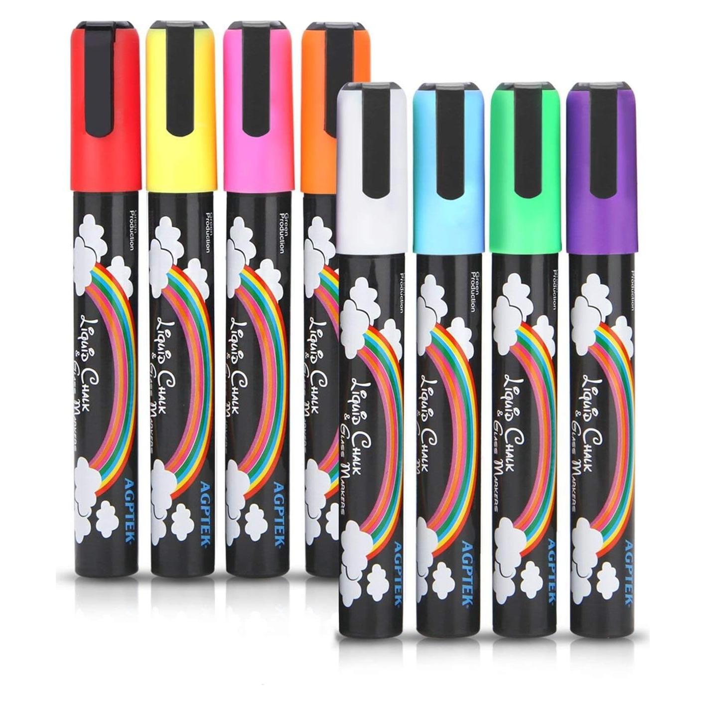 Bolígrafo Marcador Fluorescente AGPTEK 8 Colores para Pizarra LED