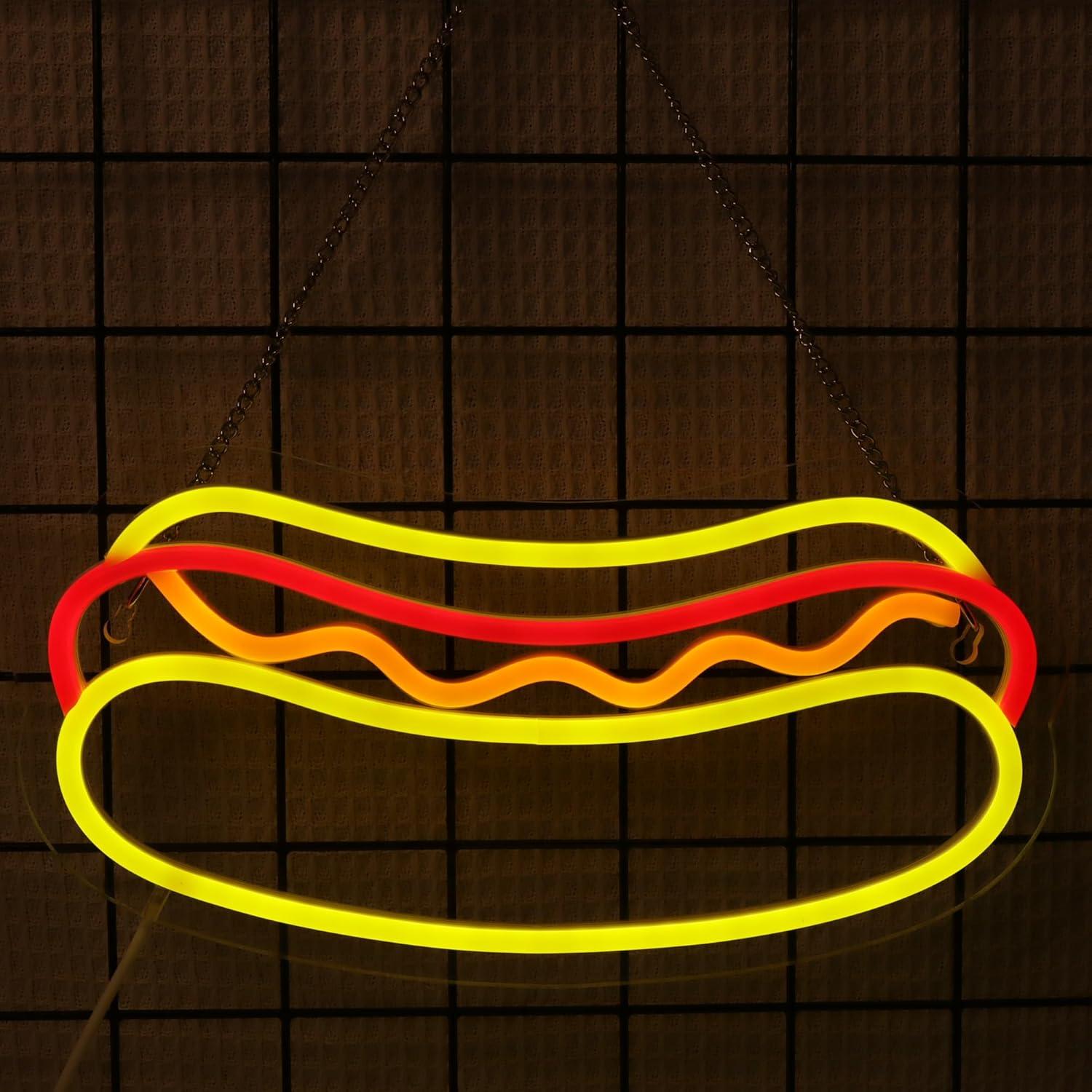 Letrero de Neón Hot Dogs Attivolife LED Regulable USB 29.6x21.5cm