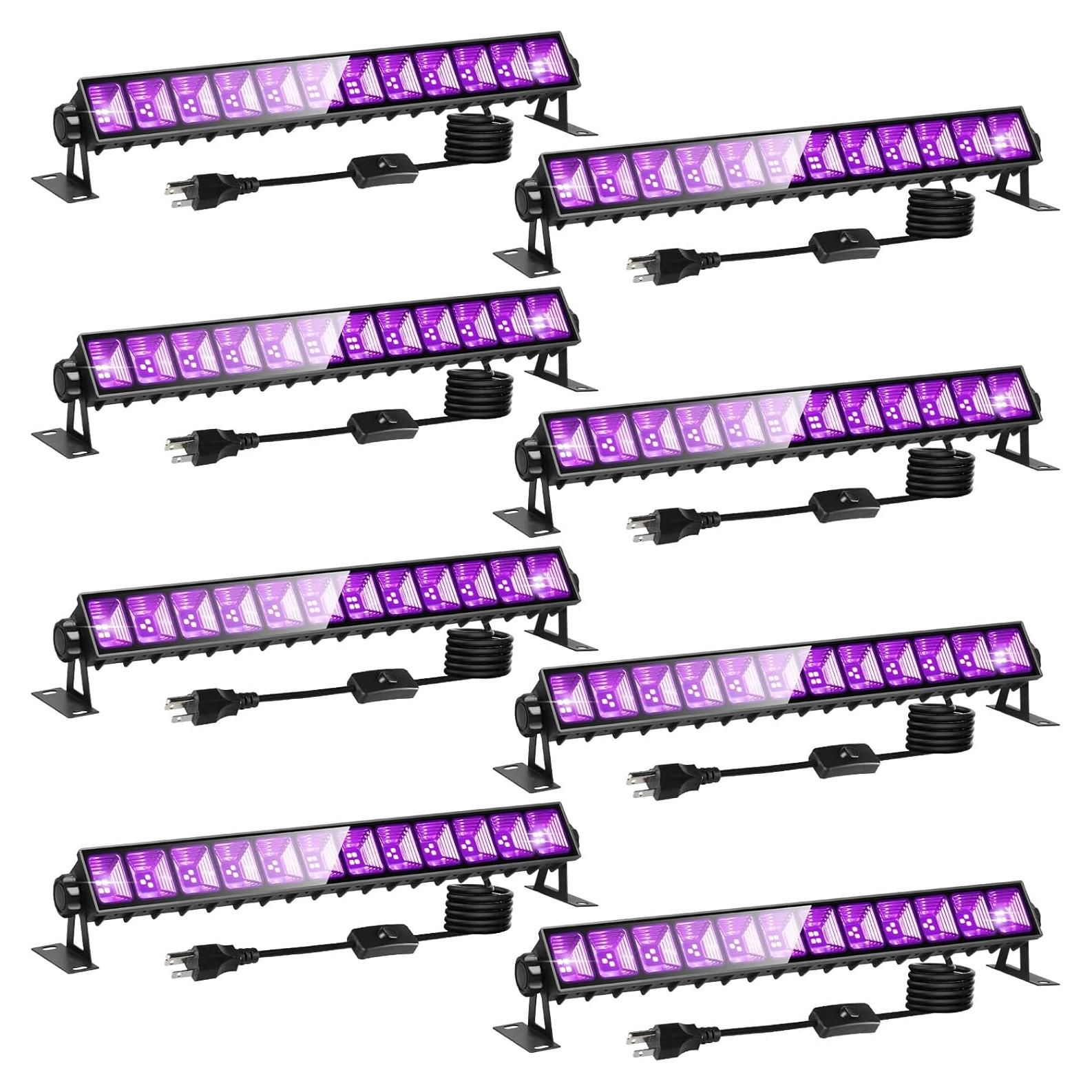 Paquete de 8 Barras de Luz Negra LED 40W YIAYETOG para Fiestas