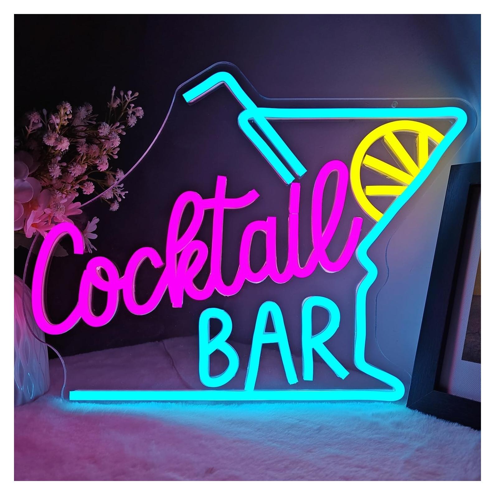 Cartel de Neón LED CinsYarn Bar de Cócteles 30x10cm