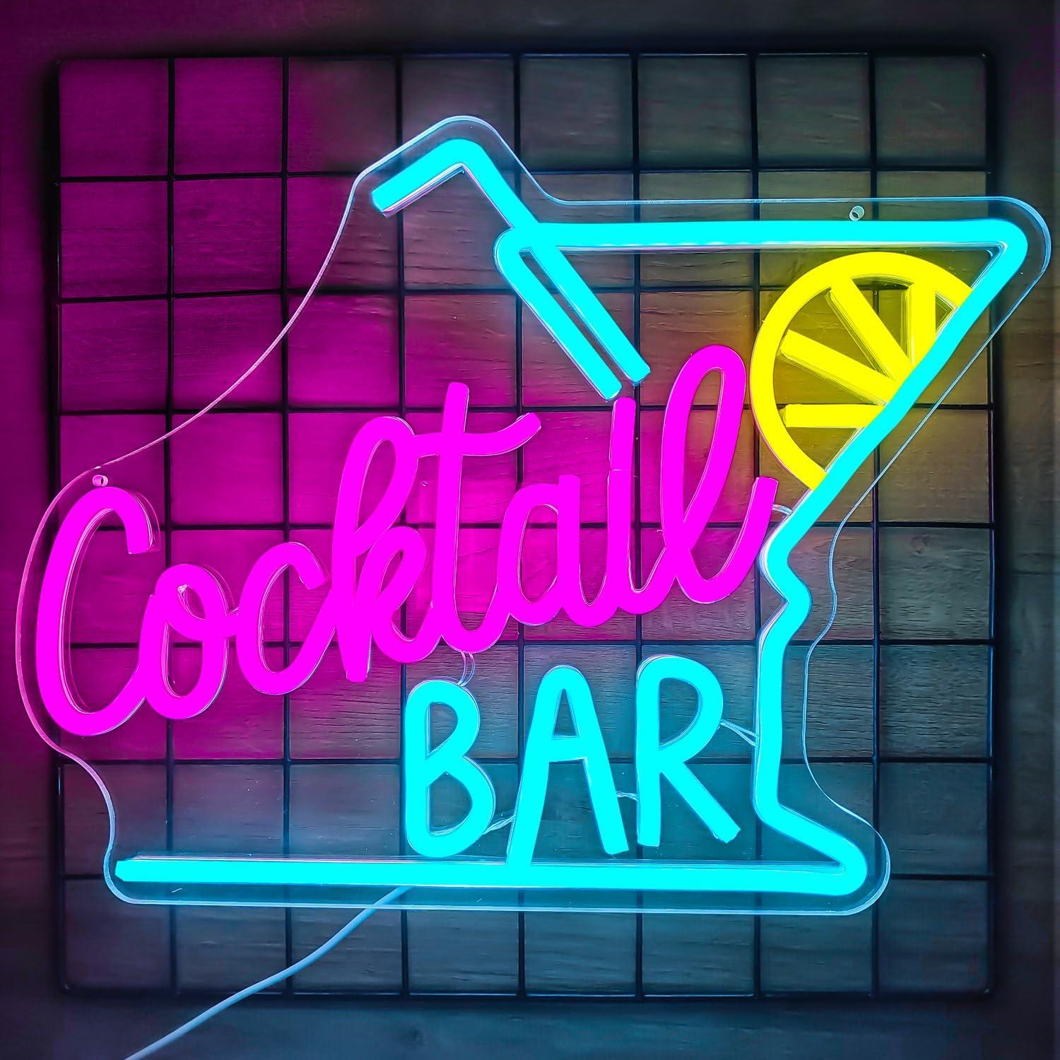 Cartel de Neón LED CinsYarn Bar de Cócteles 30x10cm