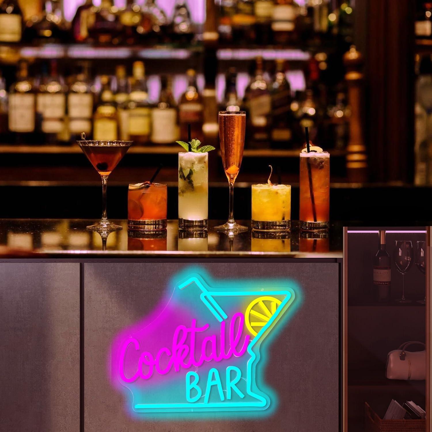 Cartel de Neón LED CinsYarn Bar de Cócteles 30x10cm