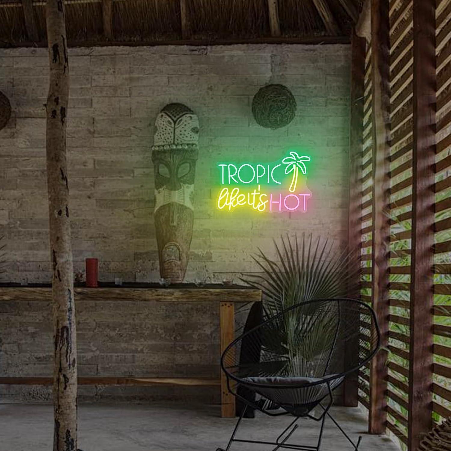 Cartel de Neón Tropic Like It's Hot AUGELRE 28x42 cm