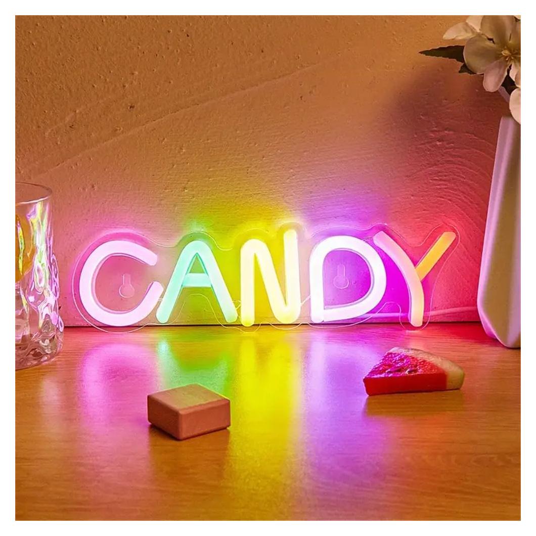 Letrero de Neón LED Caramelo Regulable Kiparfod 35.88x10.92cm