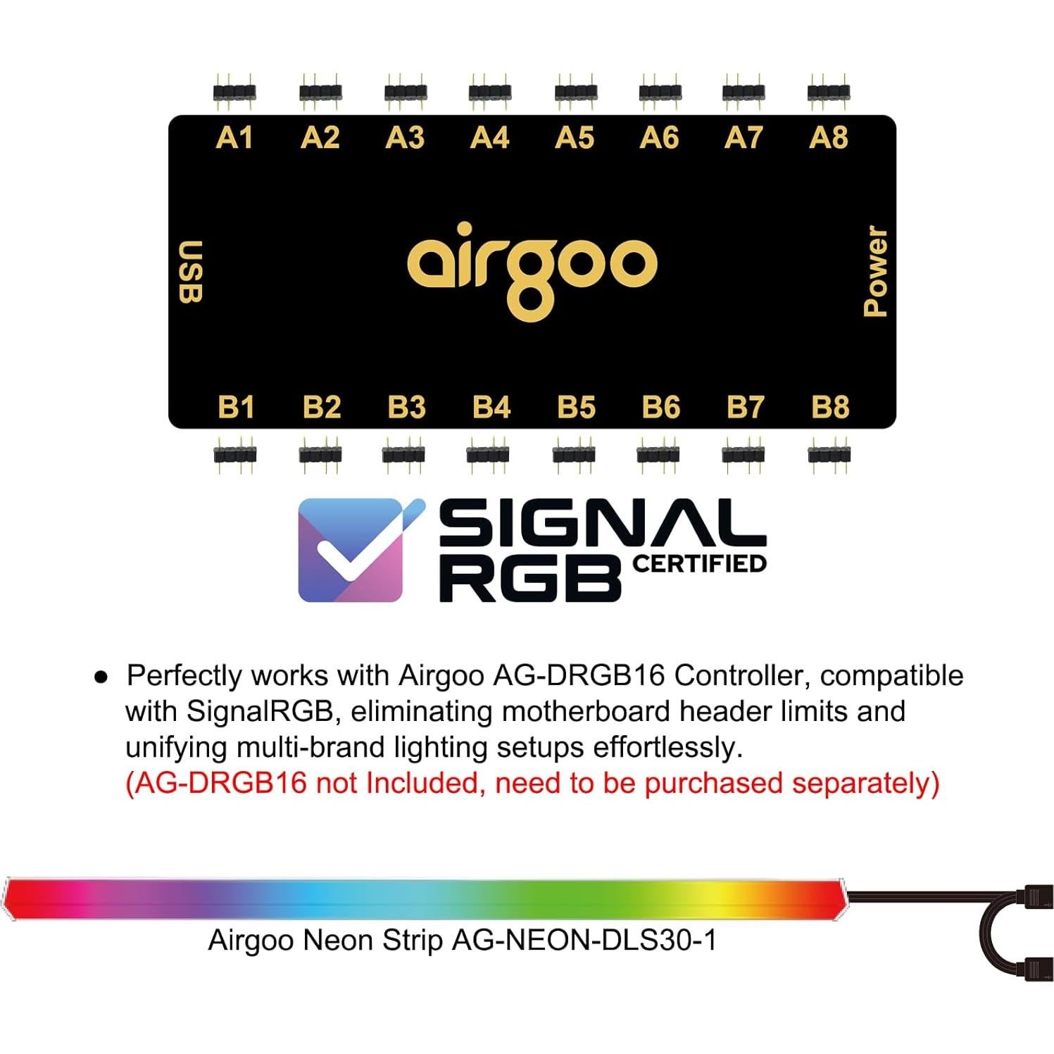 Barra de Luz LED RGB Direccionable Airgoo AG-NEON-DLS30-1 30cm