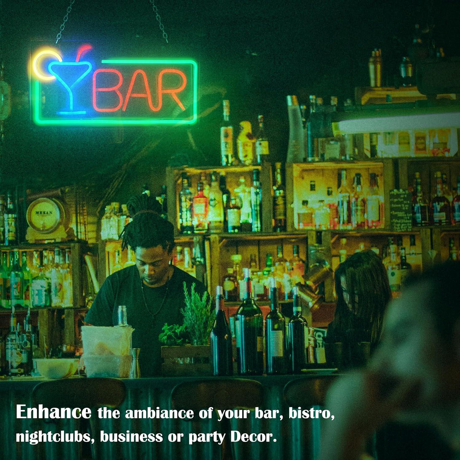 Cartel de Neón LED Acrílico LEAHPENG 40.6x21.8 cm para Bar