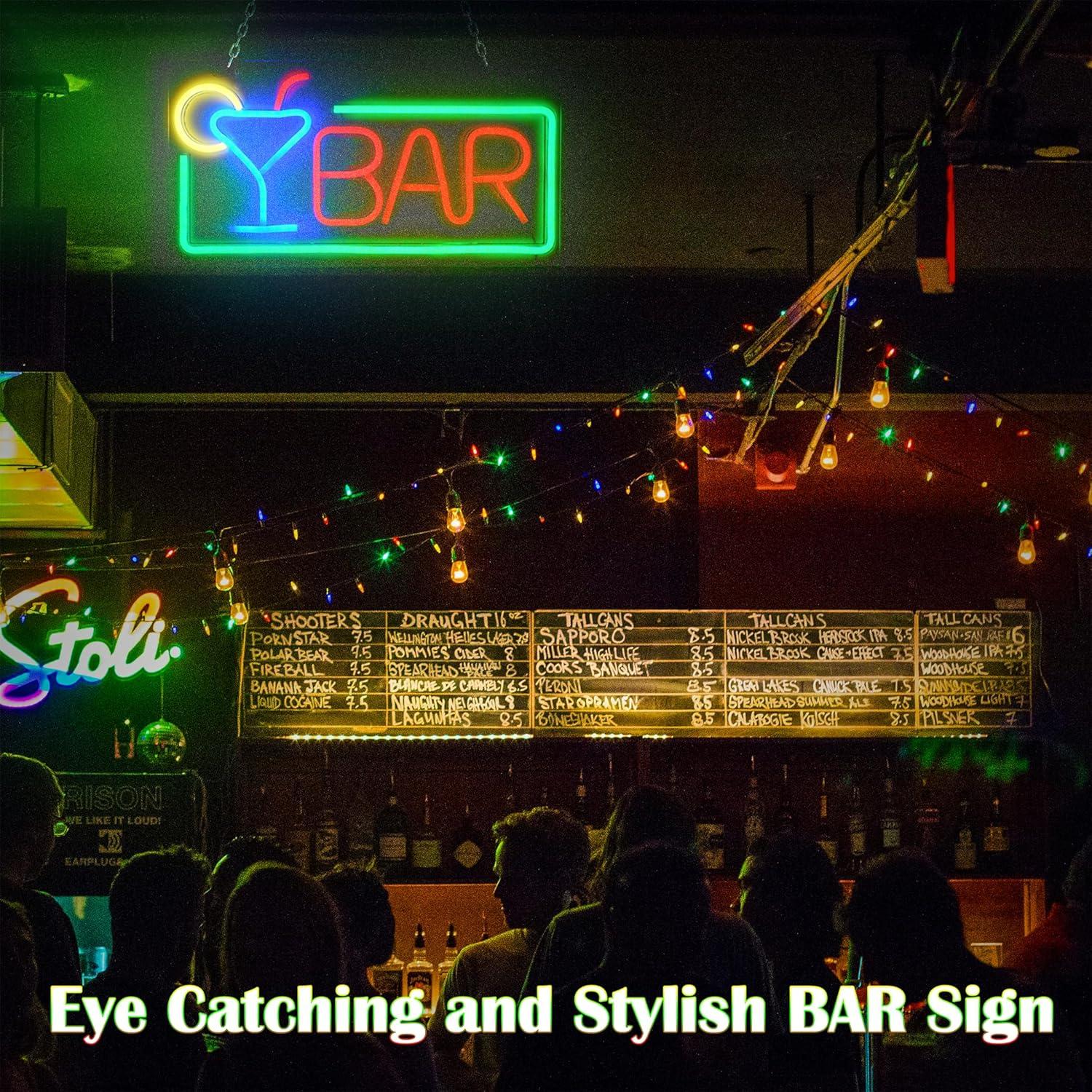 Cartel de Neón LED Acrílico LEAHPENG 40.6x21.8 cm para Bar