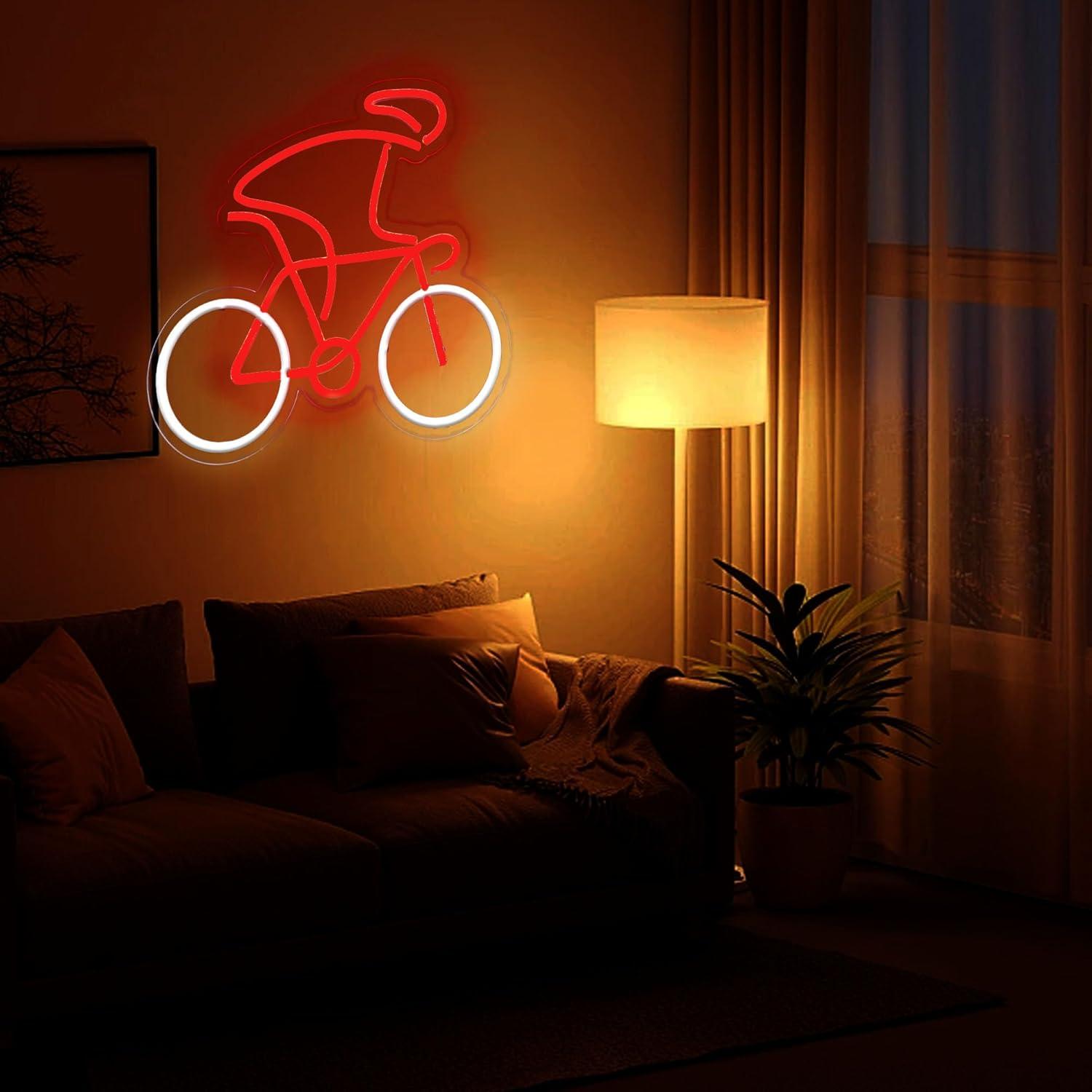 Luz de Neón LED Bicicleta Roja Dimmable 36.6x33.5cm