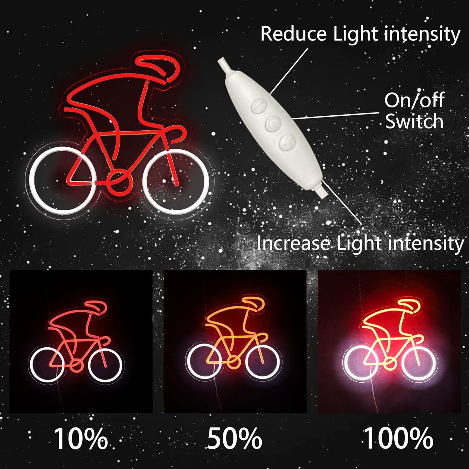 Luz de Neón LED Bicicleta Roja Dimmable 36.6x33.5cm