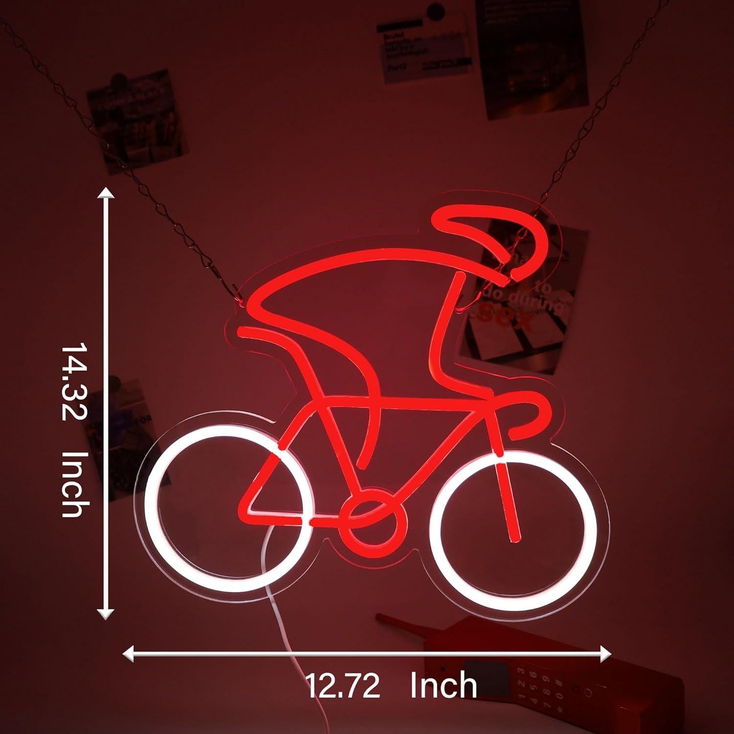 Luz de Neón LED Bicicleta Roja Dimmable 36.6x33.5cm