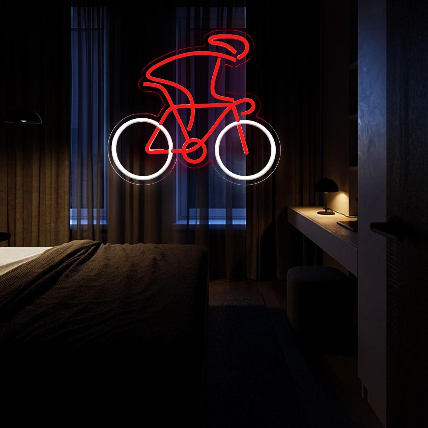 Luz de Neón LED Bicicleta Roja Dimmable 36.6x33.5cm