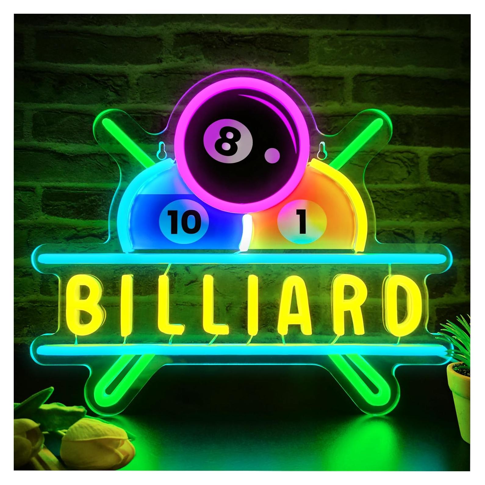 Luz de Neón LED Dimmable Billar LF Verde 35x29 cm