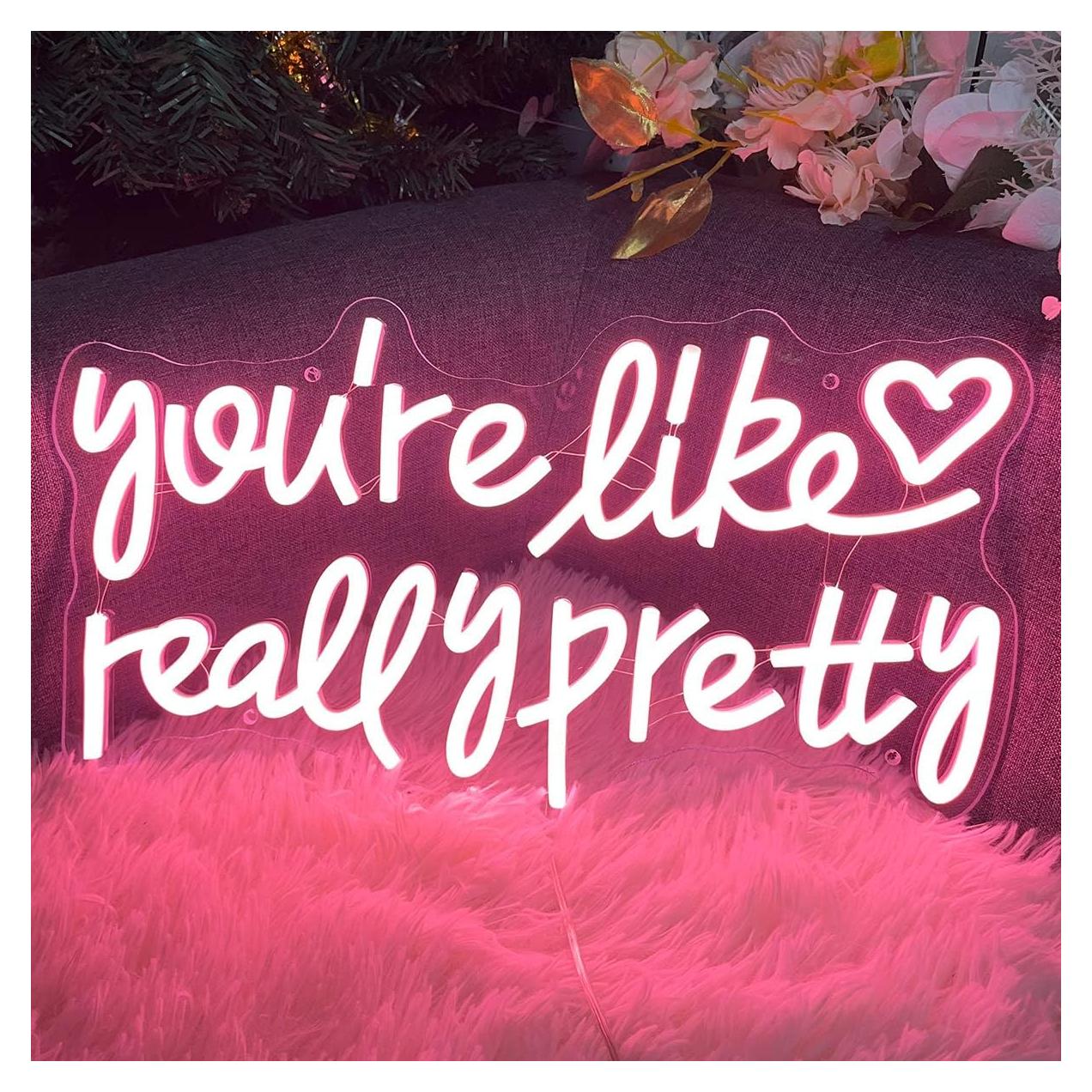 Letrero de neón LED personalizado ZPLNOSIN 40x22 cm Rosa