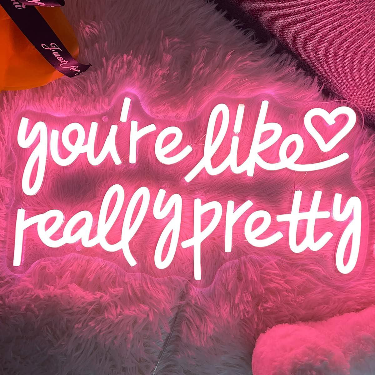 Letrero de neón LED personalizado ZPLNOSIN 40x22 cm Rosa