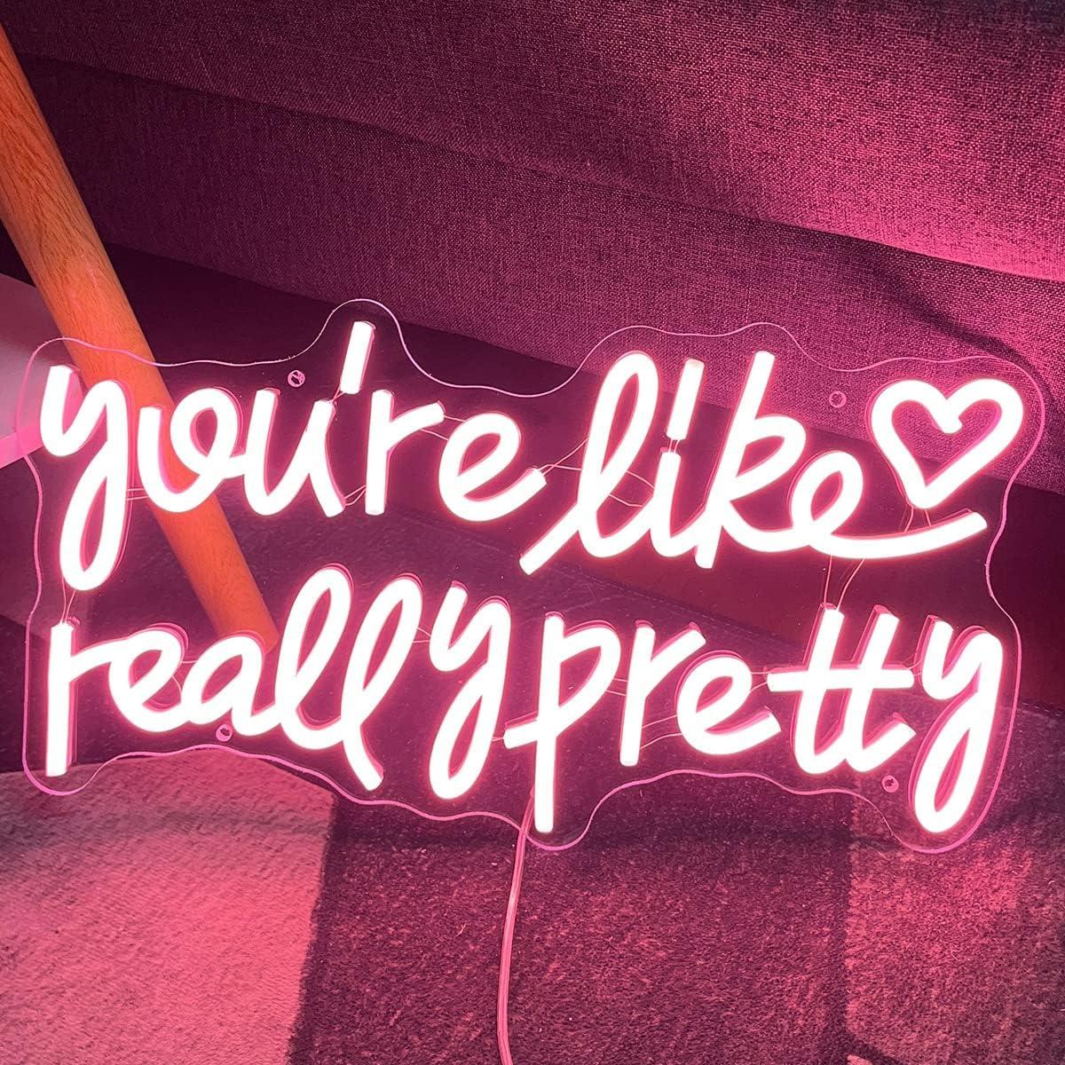 Letrero de neón LED personalizado ZPLNOSIN 40x22 cm Rosa