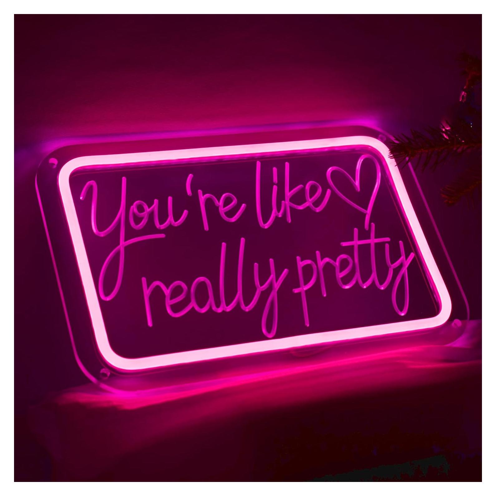 Luz de Neón LED Rosa Eres Realmente Bonita 30x20 cm