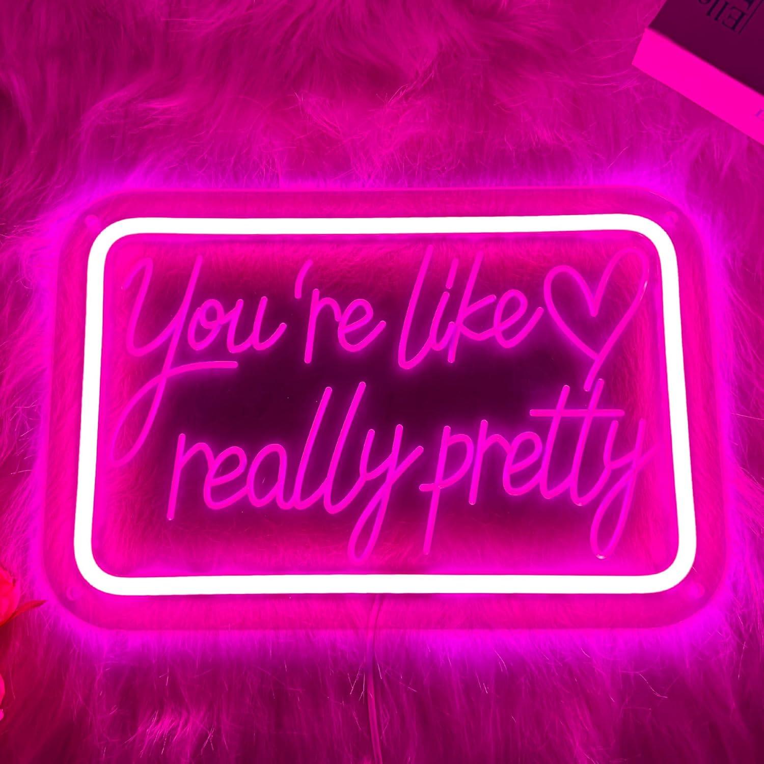 Luz de Neón LED Rosa Eres Realmente Bonita 30x20 cm