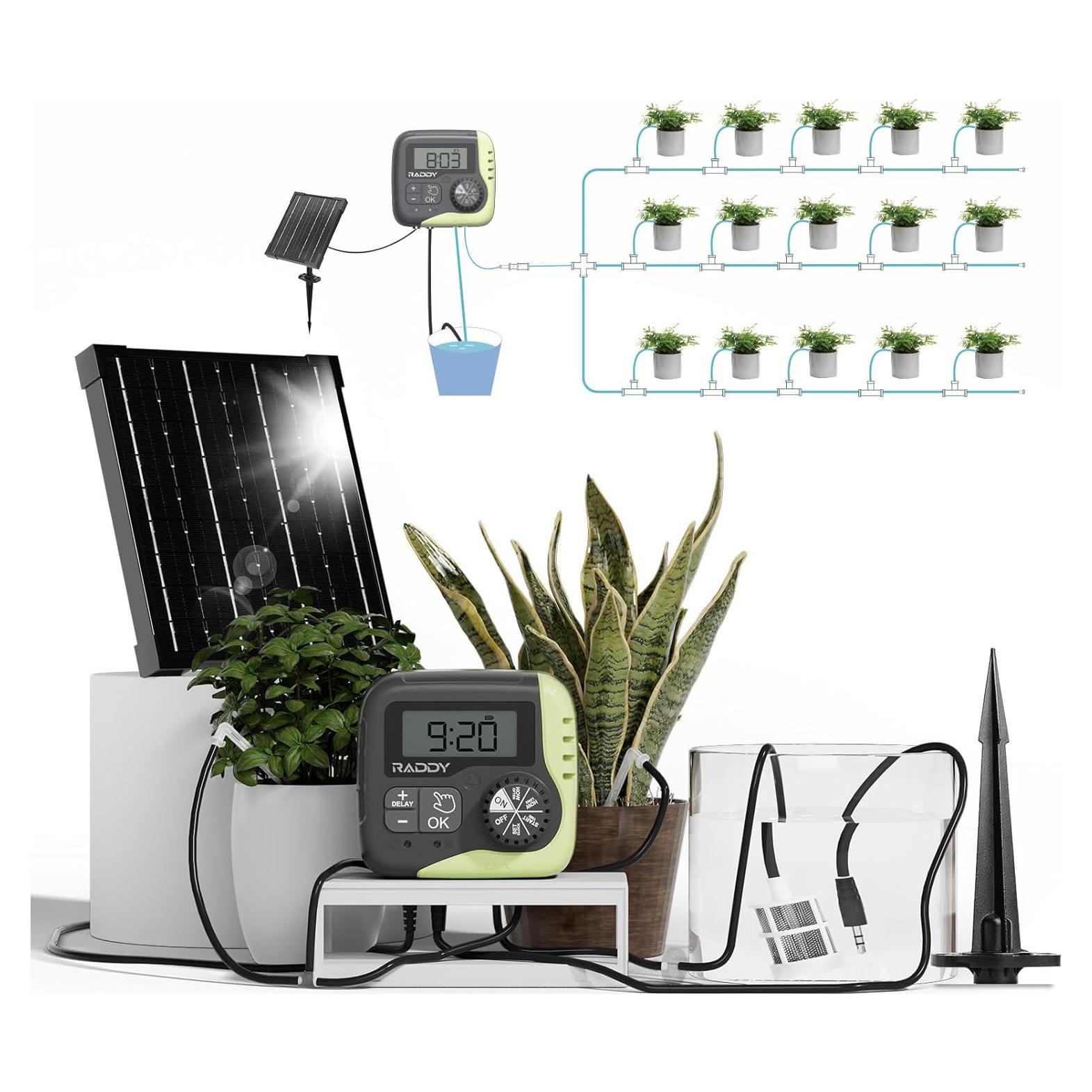 Kit de Riego Automático Raddy WS-1 Solar 5W para 15 Macetas