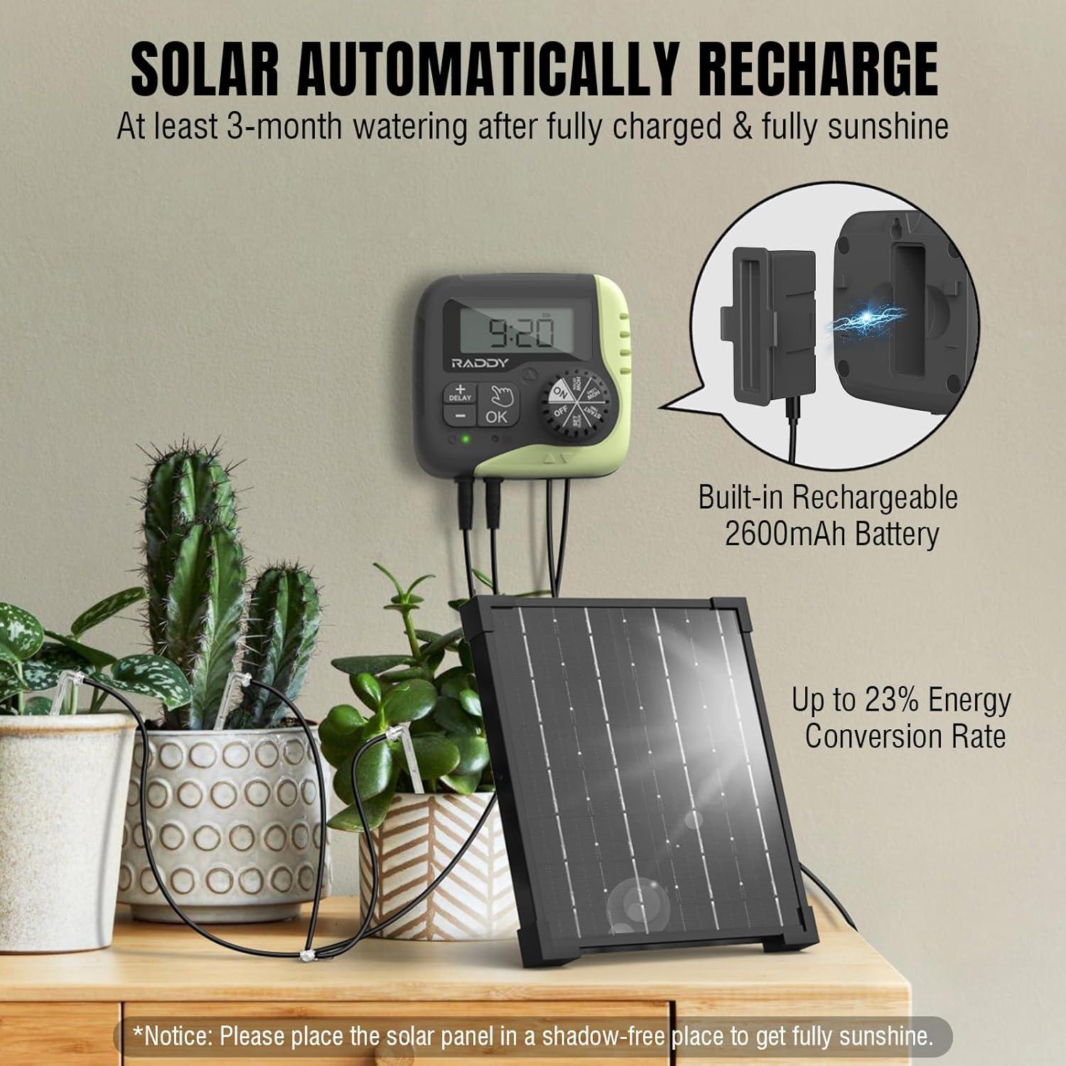 Kit de Riego Automático Raddy WS-1 Solar 5W para 15 Macetas