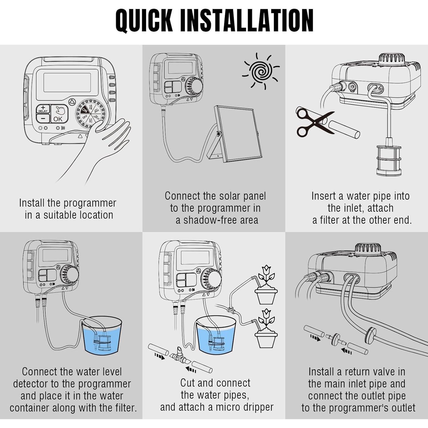 Kit de Riego Automático Raddy WS-1 Solar 5W para 15 Macetas