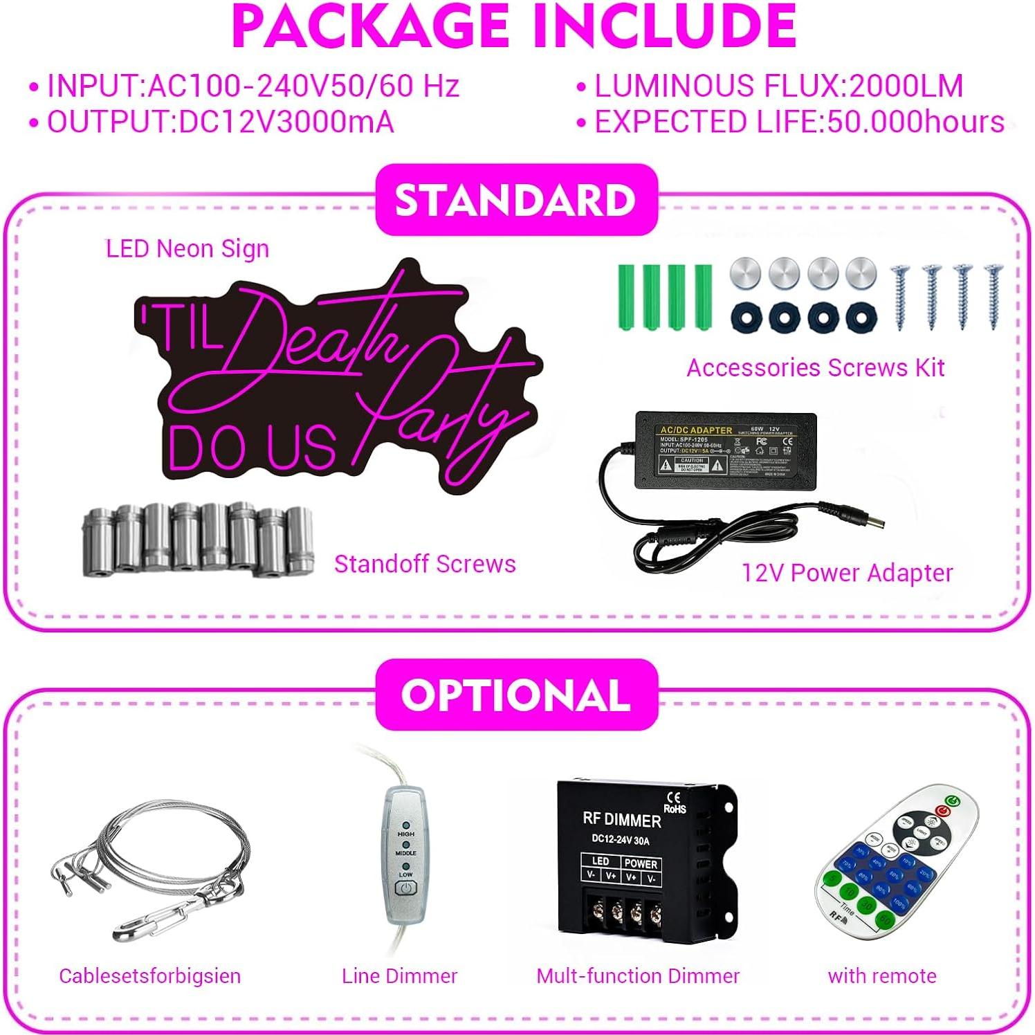 Cartel de Neón Personalizado Brochao 26x76 cm Decoración