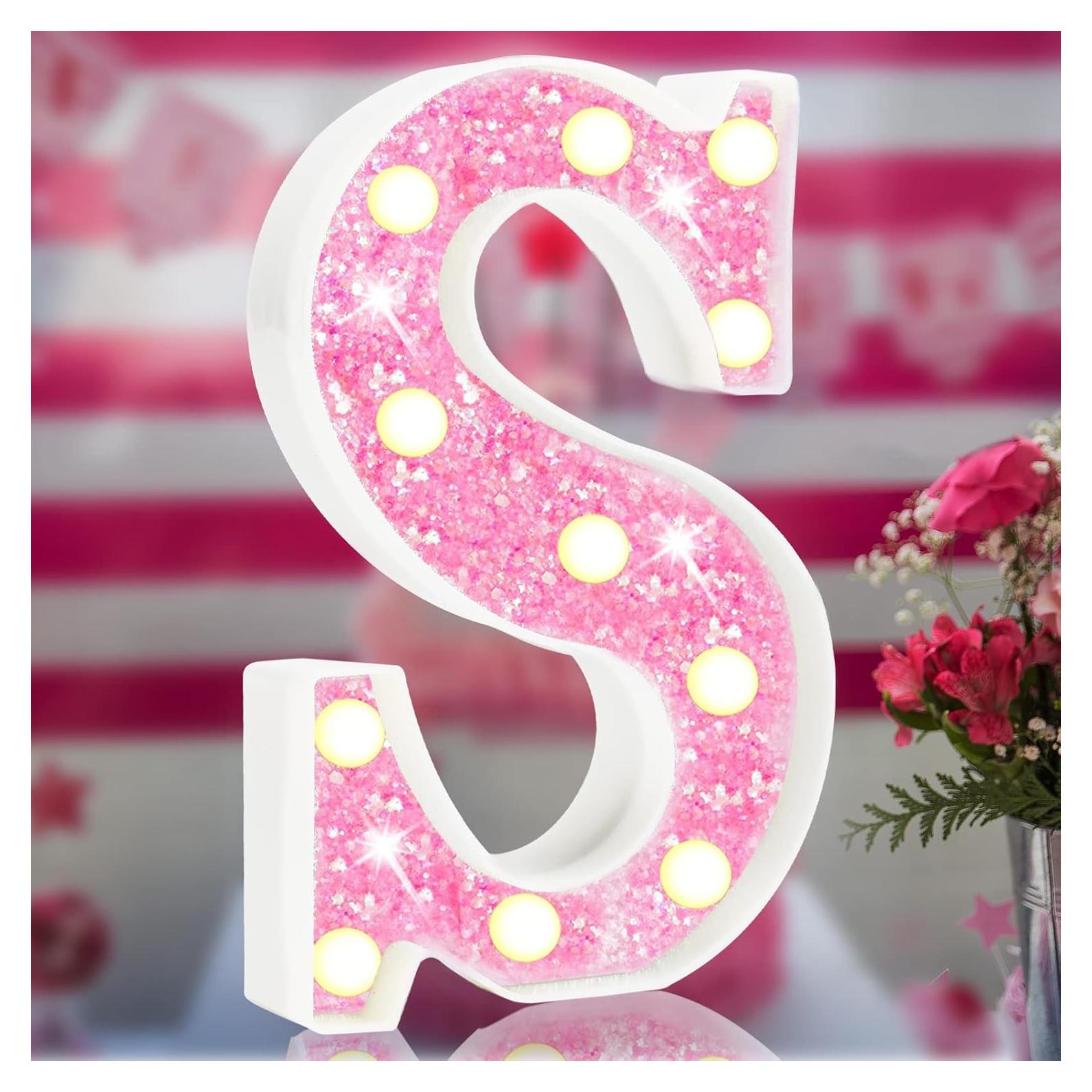 Letras Iluminadas LED Rosa Elnsivo - Luz Nocturna Decorativa