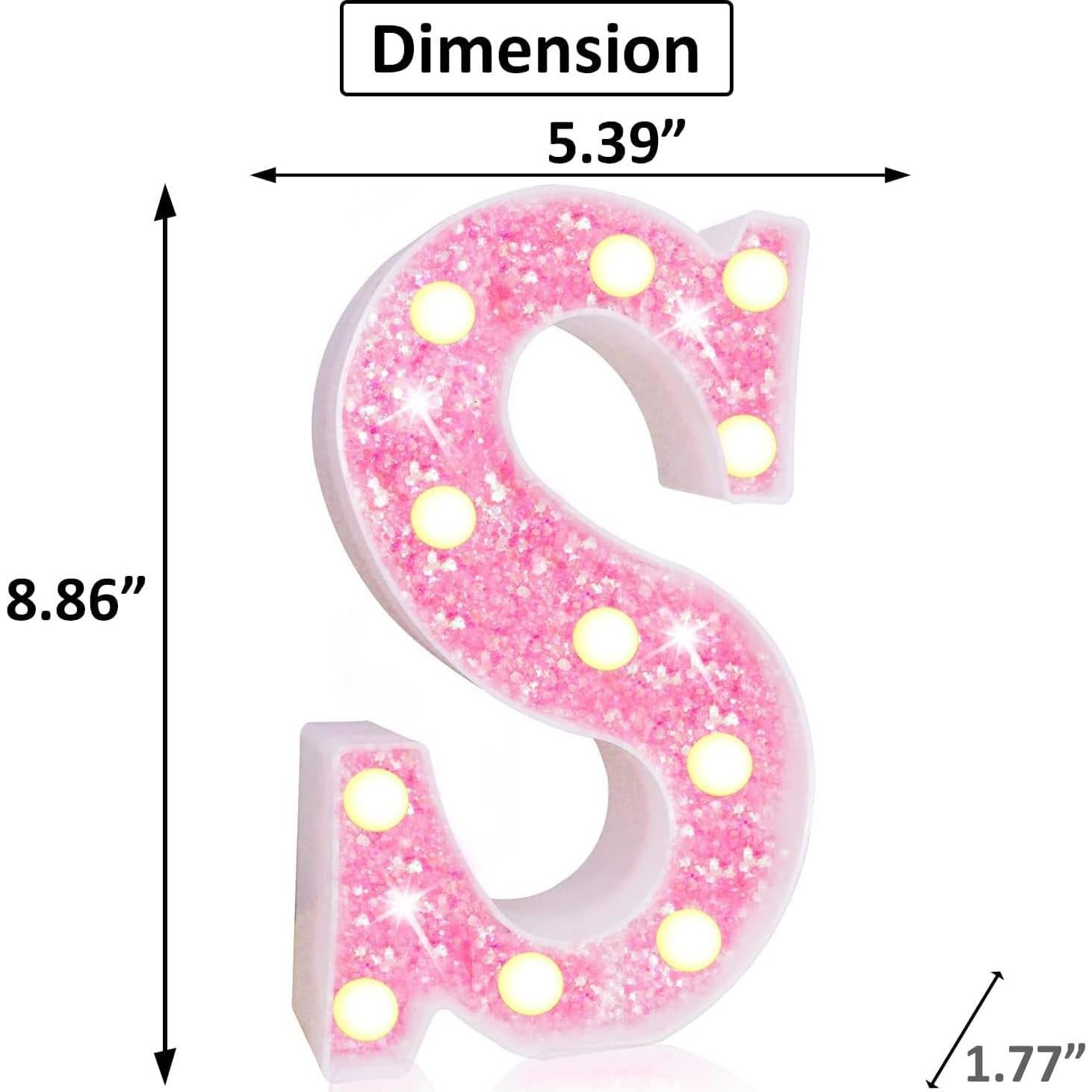 Letras Iluminadas LED Rosa Elnsivo - Luz Nocturna Decorativa