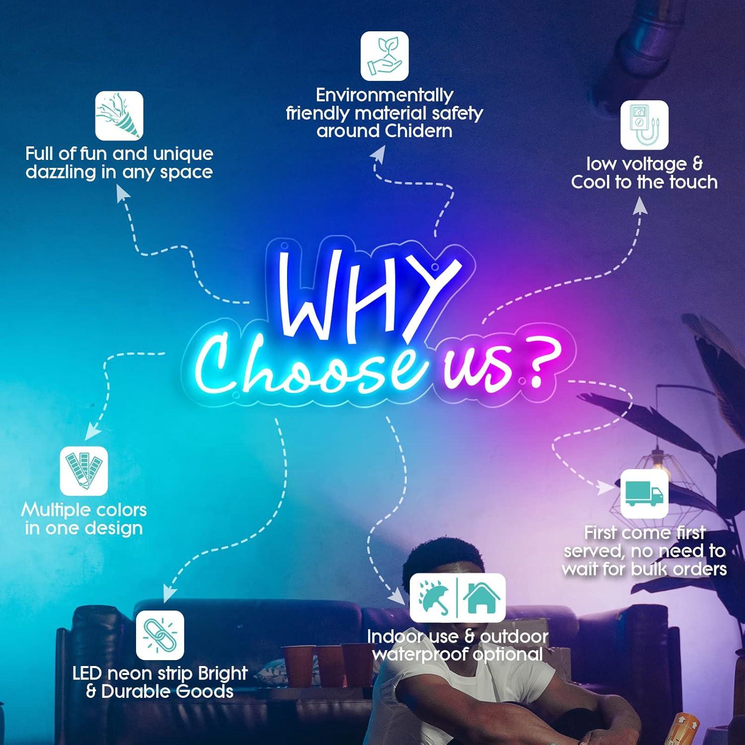 Cartel de Neón Personalizado LED Yatvro 114x46 cm Regulable