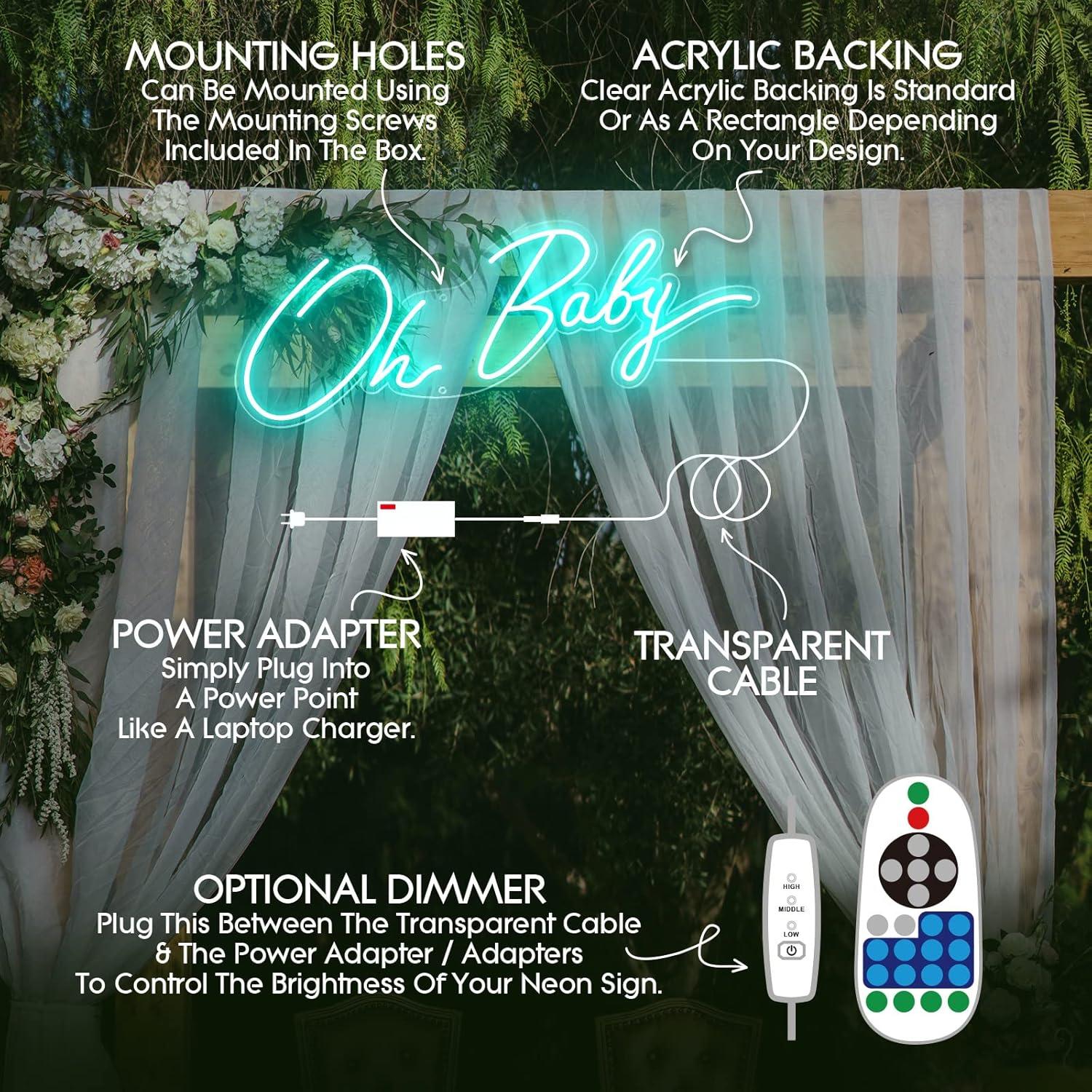 Cartel de Neón Personalizado LED Yatvro 114x46 cm Regulable